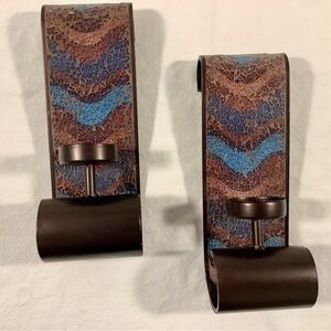 Brown and Teal/Aqua Wall Sconces